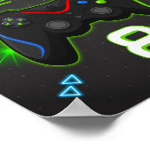 Video Game Party Level Up Kids Verjaardag Gamer Si Poster (Hoek)