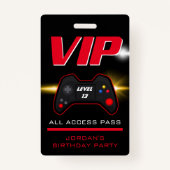 Video Game Party Rode Controller Favor Badge (Voorkant)