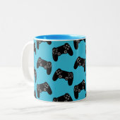 Video Game Pattern Mug Gamer Controller Coffee Cup Tweekleurige Koffiemok (Voorkant links)