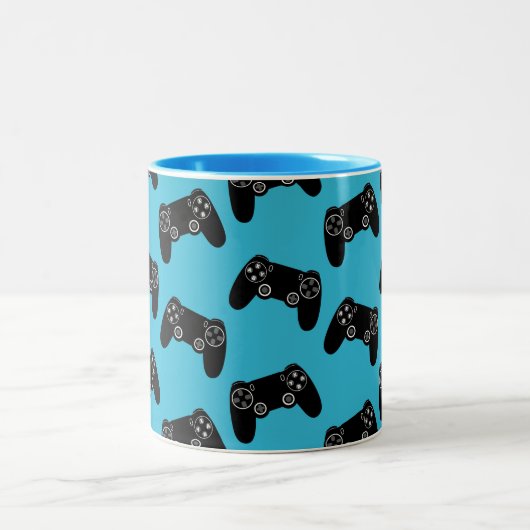 Video Game Pattern Mug Gamer Controller Coffee Cup Tweekleurige Koffiemok (Center)