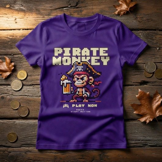 Video Game Pirate Monkey T-Shirt