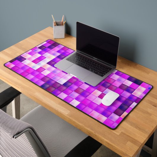 Video Game Pixels Pink Square Pattern Bureaumat (Kantoor 2)