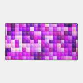 Video Game Pixels Pink Square Pattern Bureaumat (Voorkant)