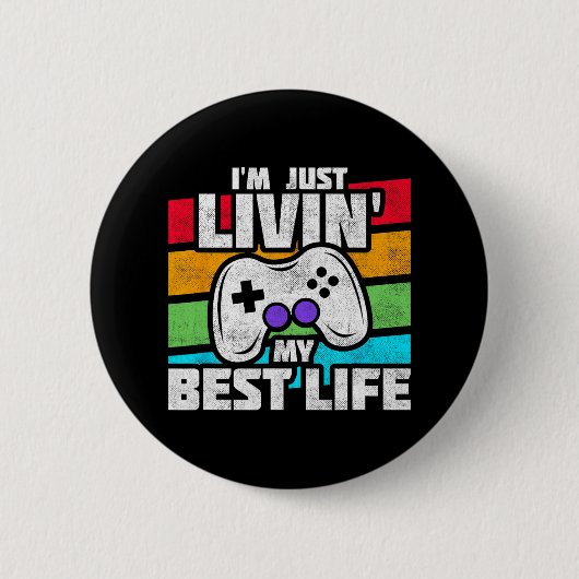 Video Game Player - PC Console Online Gaming - Fun Ronde Button 5,7 Cm (Voorkant)