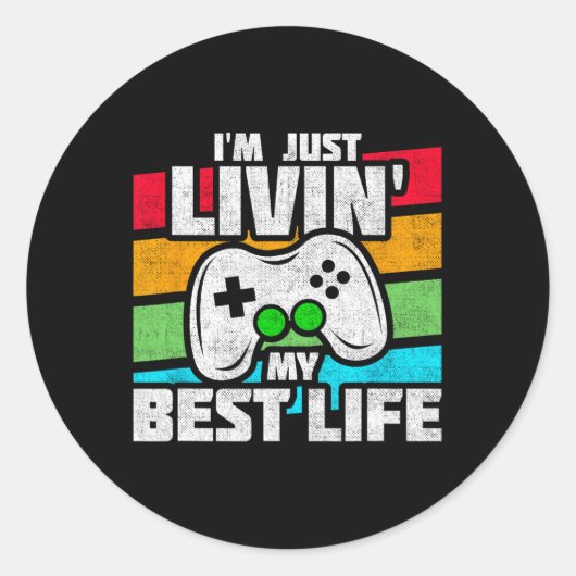 Video Game Player - PC Console Online Gaming - Fun Ronde Sticker (Voorkant)