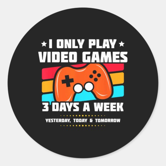 Video Game Player - PC Console Online Gaming - Fun Ronde Sticker (Voorkant)