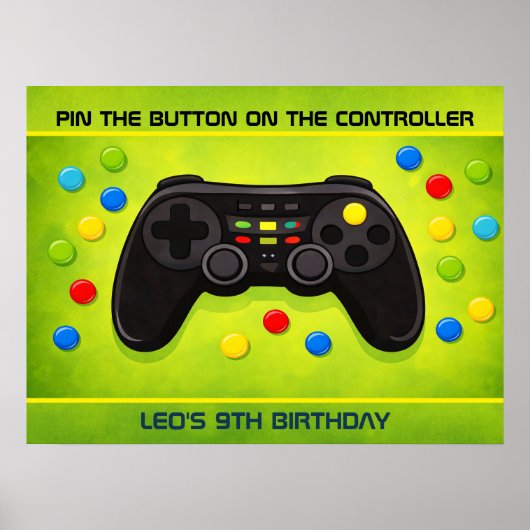 VIDEO GAME POSTER GAME for Birthday Parites (Voorkant)