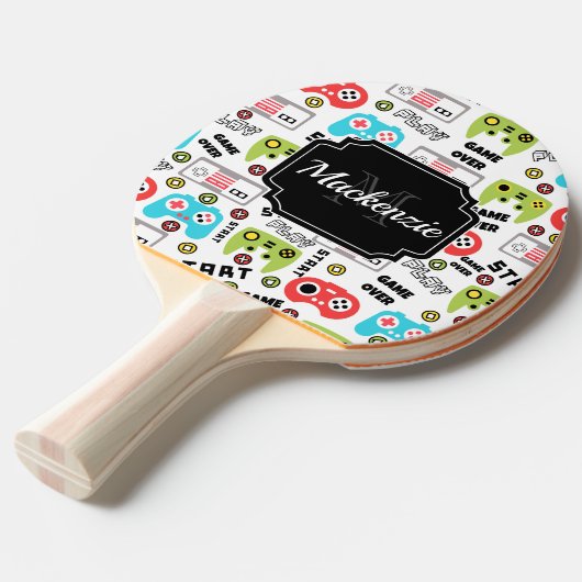 Video-game Retro Tafeltennisbatje (Voorkant Gekanteld)