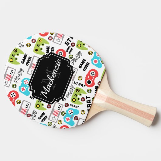 Video-game Retro Tafeltennisbatje (Zijkant)