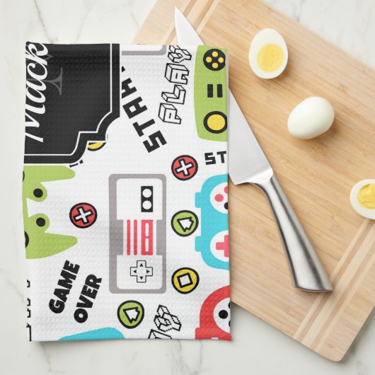 Video-game Retro Theedoek (Quarter Fold)