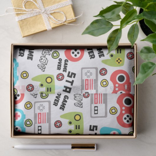 Video-game Retro Tissuepapier (Geschenk)