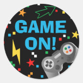 Video Game Ronde Sticker voor Verjaardagslabels De (Voorkant)