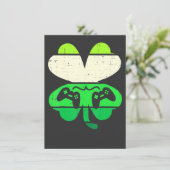 Video Game Shamrock Retro St Patricks Day Boys Men Kaart (Staand voorkant)