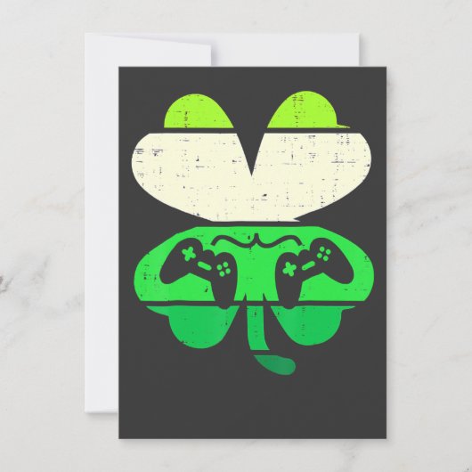 Video Game Shamrock Retro St. Patrick's Day Jongen Kaart (Voorkant)