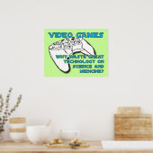 Video Game Technologie Grappige Poster Print Teken (Keuken)