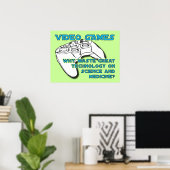 Video Game Technologie Grappige Poster Print Teken (Thuiskantoor)