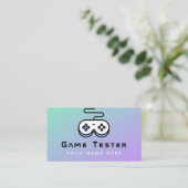 Video Game Tester Ontwikkelaar Gamer Modern Gradie Visitekaartje (Staand voorkant)