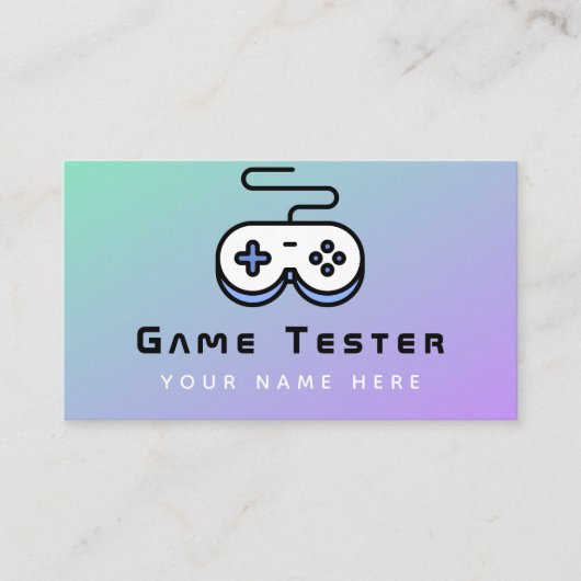 Video Game Tester Ontwikkelaar Gamer Modern Gradie Visitekaartje (Voorkant)
