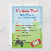 Video Game Thema Birthday Invitation Kaart (Voorkant)