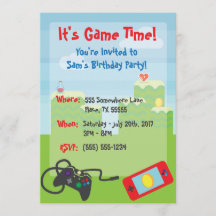 Video Game Thema Birthday Invitation