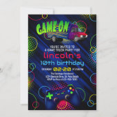 Video Game Truck Birthday Invitation Kaart (Voorkant)