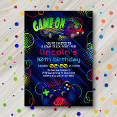 Video Game Truck Birthday Invitation Kaart