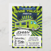 Video Game Truck Birthday Invitation Kaart (Voorkant)