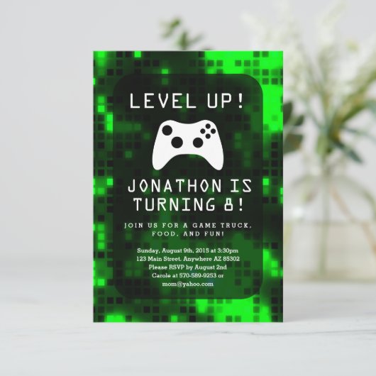 Video game Truck Birthday Party Kaart (Staand voorkant)