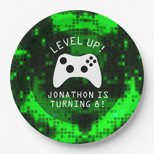 Video game Truck Birthday Party Papieren Bordje (Voorkant)