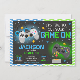 Video Game Verjaardagsuitnodiging   Gamer Feestje Kaart