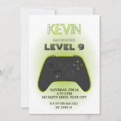 video game verjaardagsuitnodiging, gamer kaart (Voorkant)