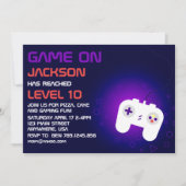 Video gameniveau omhoog Gamer Birthday Party Kaart (Voorkant)