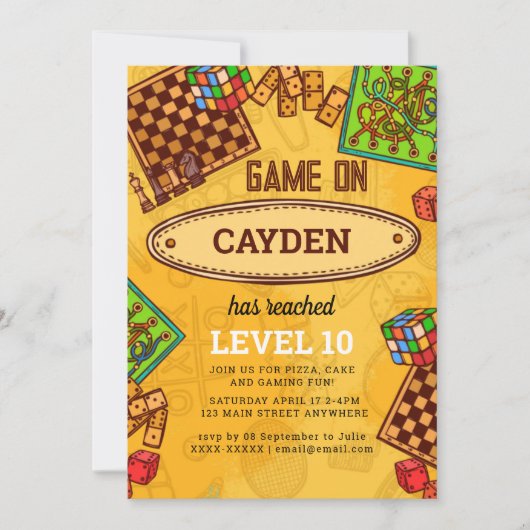 Video gameniveau omhoog Gamer wordt uitgenodigd Kaart (Voorkant)