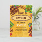 Video gameniveau omhoog Gamer wordt uitgenodigd Kaart (Staand voorkant)