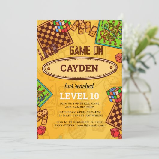 Video gameniveau omhoog Gamer wordt uitgenodigd Kaart (Staand voorkant)