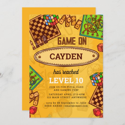 Video gameniveau omhoog Gamer wordt uitgenodigd Kaart (Voorkant / Achterkant)