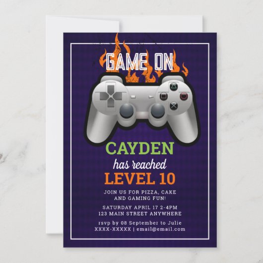 Video gameniveau omhoog Gamer wordt uitgenodigd Kaart (Voorkant)