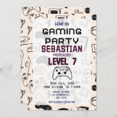 Video gameniveau omhoog Gamer wordt uitgenodigd Kaart (Voorkant / Achterkant)