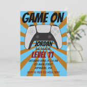 Video gameniveau omhoog Gamer wordt uitgenodigd Kaart (Staand voorkant)