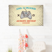 Video gameniveau ontgrendeld Gamer Jongen Mannen B Spandoek (Insitu)