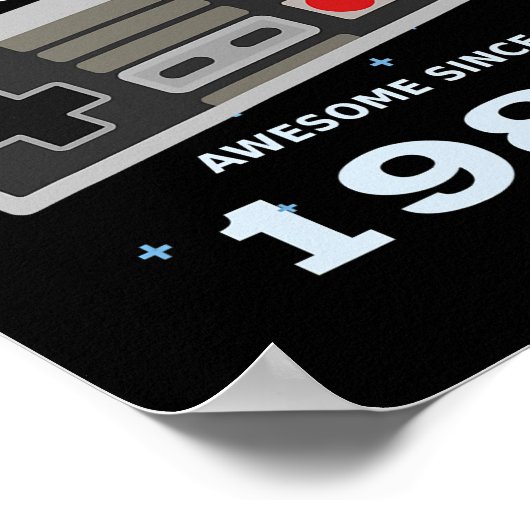 Video Gamer 40th Birthday 1982 Level 40 niet vergr Poster (Hoek)