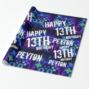 Video gamer actiever gamebeleving Birthday Cadeaupapier