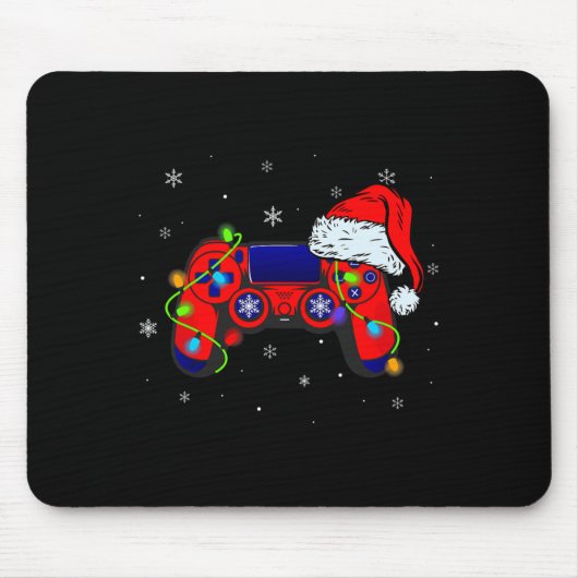 Video gamer Controller Santa Hat-kerstgamer Bo Muismat (Voorkant)