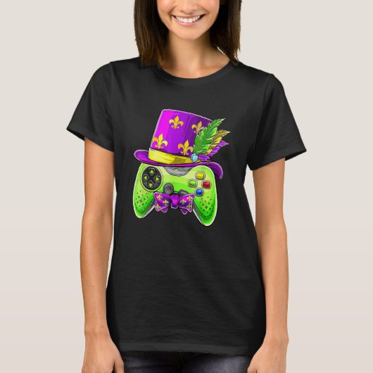 Video gamer E Sportmardi Gras Bo T-shirt (Voorkant)
