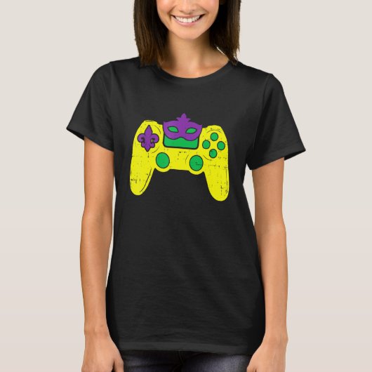Video gamer E Sportmardi Gras Ca T-shirt (Voorkant)