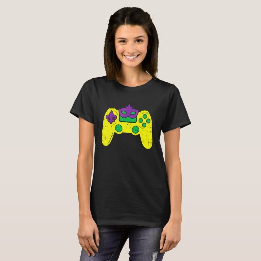 Video gamer E Sportmardi Gras Ca T-shirt (Voorkant volledig)