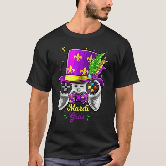 Video gamer E Sportmardi Gras Ca T-shirt (Voorkant)