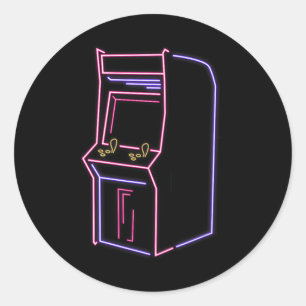 Video Gamer Game Machine 80s 90s Retro Ronde Sticker