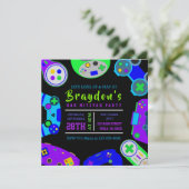 VIDEO GAMER GAMING Bar Mitswa Evening Party Kaart (Staand voorkant)