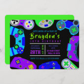 VIDEO GAMER GAMING Kids Verjaardagsfeest Kaart (Voorkant / Achterkant)